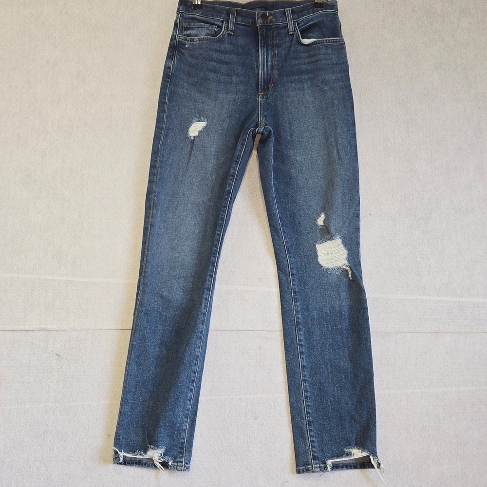 Joes Jeans The Luna High Rise Cigarette‎ Ankle Distressed Blue Denim W28